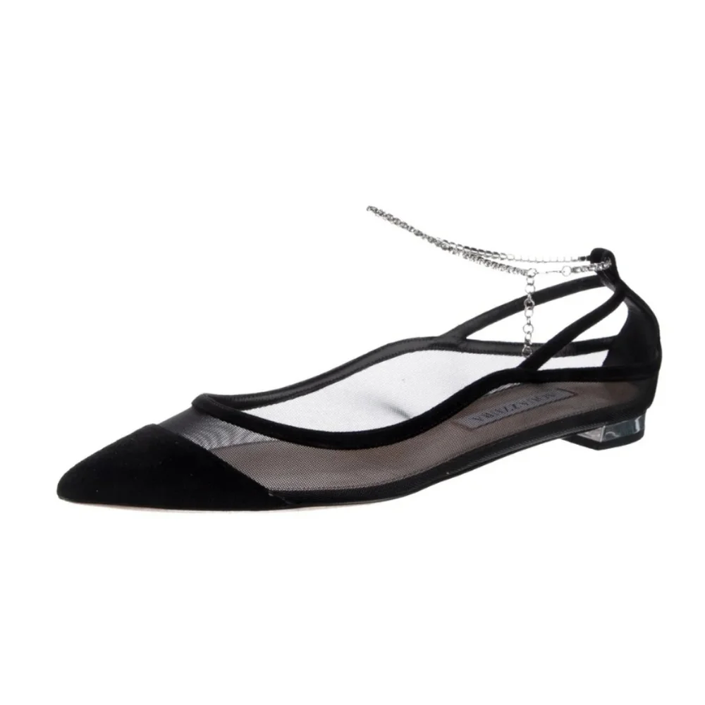 AQUAZZURA SECRET AFFAIR BALLET SHEER FLATS 37/US 7 - Picture 10 of 16